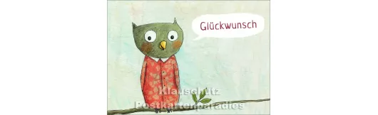 Glückwunsch | Postkarte Eule