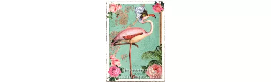 Flamingo | Retro Glitterkarte