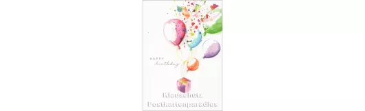 Happy Birthday Ballons | Little Greetings Midi-Doppelkarte